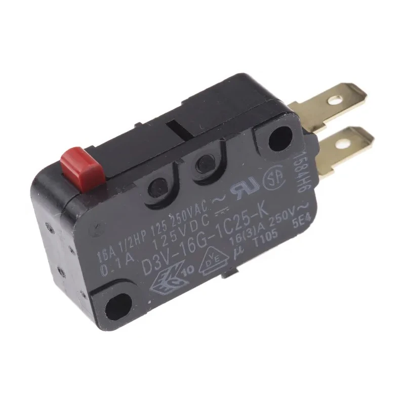 Omron Pin Plunger Micro Switch Quick Connect Terminal 16A 250V ac SPCO IP40 D3V-16G-1C25-K