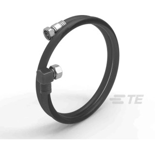 TE Connectivity RF Coaxial Cable 50 Ω 1 m Length Black Polyethylene Jacket Copper Conductor 2081976-1