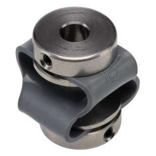 Huco Steel Flexible Coupler 27 mm Diameter, 27 mm Length, 6 mm Bore A & B, Set Screw Style, Flex-P Series 047.10.2222.RS
