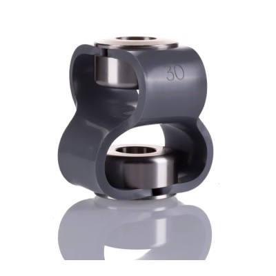 Huco Flexible Coupler 54 mm Diameter, 56 mm Length, 14 mm Bore A, 14 mm Bore B, Steel, Set Screw Style 047.30.3838.RS