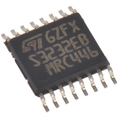 STMicroelectronics 2-Channel Line Transceiver RS232 CMOS Logic Family 3-6V Supply TSSOP 16-Pin ST3232EBTR