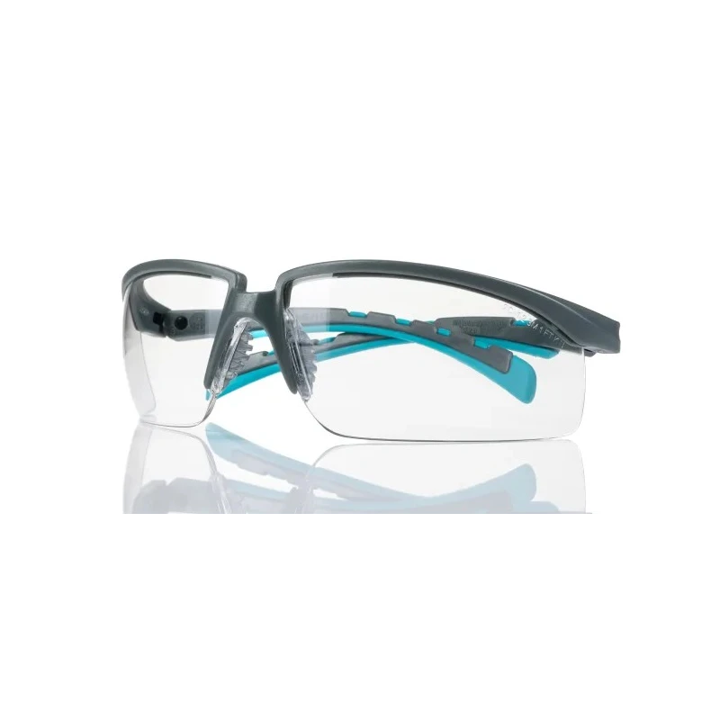 3M 2000 Safety Glasses, Anti-Fog, Anti-Scratch, Clear Polycarbonate Lens, Blue Grey Plastic Frame S2001SGAF-BGR
