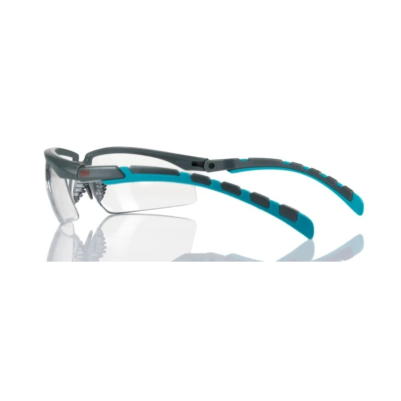 3M 2000 Safety Glasses, Anti-Fog, Anti-Scratch, Clear Polycarbonate Lens, Blue Grey Plastic Frame S2001SGAF-BGR