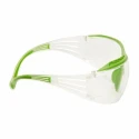 3M SecureFit Series Safety Glasses, Anti-Scratch, Anti-Fog Coating, Clear Lens, Plastic Frame SF401XSGAF-GRN