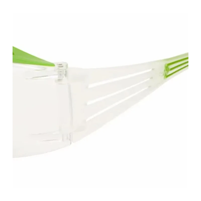 3M SecureFit Series Safety Glasses, Anti-Scratch, Anti-Fog Coating, Clear Lens, Plastic Frame SF401XSGAF-GRN