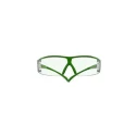 3M SecureFit Series Safety Glasses, Anti-Scratch, Anti-Fog Coating, Clear Lens, Plastic Frame SF401XSGAF-GRN