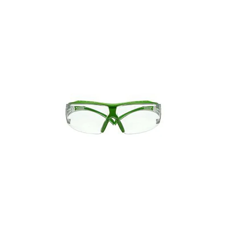 3M SecureFit Series Safety Glasses, Anti-Scratch, Anti-Fog Coating, Clear Lens, Plastic Frame SF401XSGAF-GRN