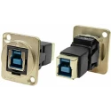 RS PRO USB 3.0 Feedthrough USB Type B to B Panel Mount Connector, Straight, Female/Female, 1.8A, IP40 Rating IP40