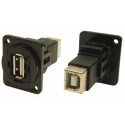 RS PRO Feedthrough USB Connector USB Type A to B Panel Mount Female 1 Port IP40 30V AC 1.5A USB 2.0 203-5576