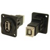 RS PRO Feedthrough USB Connector USB Type A to B Panel Mount Female 1 Port IP40 30V AC 1.5A USB 2.0 203-5576