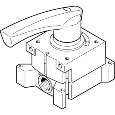 Festo Rod Lever Pneumatic Manual Control Valve, G 1/4 Port Size, Die Cast Aluminium Body, 8 bar Pressure VHER-H-B43C-G14