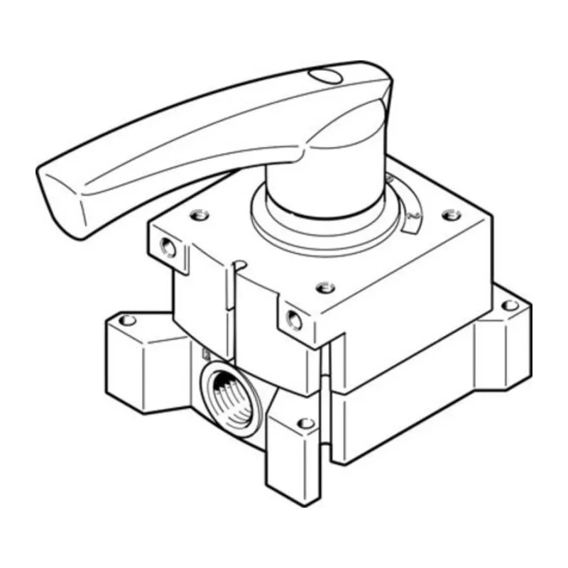Festo Rod Lever Pneumatic Manual Control Valve, G 1/4 Port Size, Die Cast Aluminium Body, 8 bar Pressure VHER-H-B43C-G14