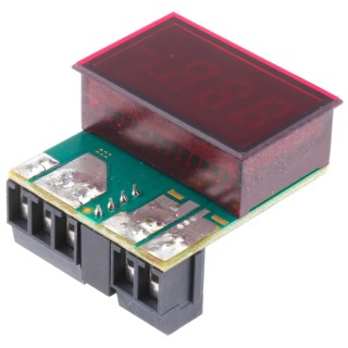 Murata Power Solutions Digital Ammeter 19.99 A DC, 0.88 in x 1.38 in Cutout, 0.15 % Accuracy, DCA-20PC-4-DC4-RL-C