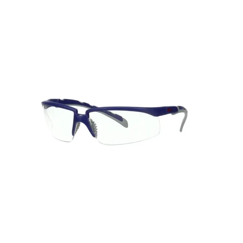 3M Safety Glasses with Anti-Scratch, UV Protection, Anti-Fog Coating, Clear Polycarbonate Lens, Blue Grey S2001ASP-BLU