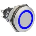 EAO 82 Series Illuminated Push Button Switch, Momentary, Panel Mount, 22 mm Cutout, SPDT, Blue LED, IP65 IP67 82-6551.1126