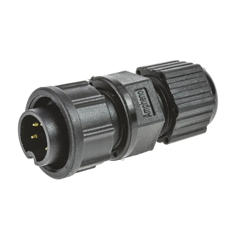 Amphenol Industrial Circular Connector Panel Mount Plug Male 5 Contacts 500V 5A IP67 Nylon Housing BD-05BFMA-LL7001