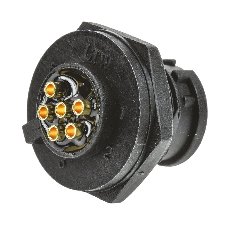 Amphenol Industrial Industrial Circular Connector 6 Contacts Panel Mount Threaded Mount Plug 500V 5A BD-06PMMS-LC7001