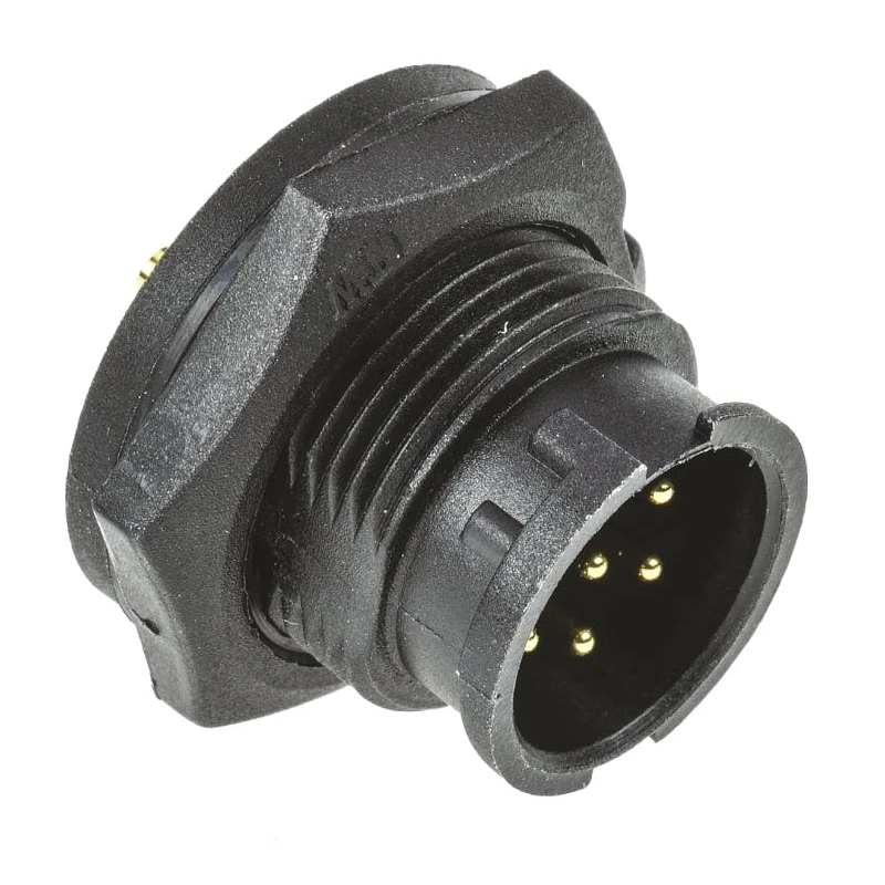 Amphenol Industrial Industrial Circular Connector 6 Contacts Panel Mount Threaded Mount Plug 500V 5A BD-06PMMS-LC7001