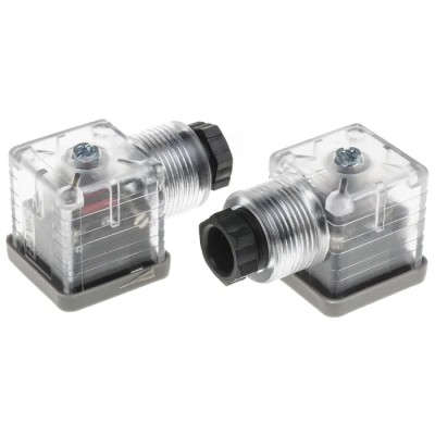 RS PRO ME 2+E DIN 43650 A Solenoid Valve Connector Female Indicator Light 250V 10A 811-8294