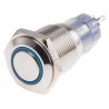 RS PRO Illuminated Push Button Switch Latching Panel Mount 16 mm Cutout SPDT Blue LED IP65 IP67 250V AC 811-8386