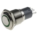 RS PRO Illuminated Push Button Switch, Latching, Panel Mount, 16 mm Cutout, SPDT, Green LED, IP65 IP67, 250 V ac 811-8405