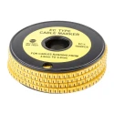RS PRO EC Slide-On Cable Marker, Black, Pre-printed "L", 4.2 mm Maximum Cable Diameter, Yellow Marker, Polyvinyl 812-0871