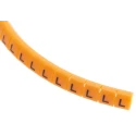 RS PRO Snap-On Cable Marker, Pre-Printed Legend "L", Black Legend Colour, Orange Marker Colour, Polyamide 6, 3-3.4 812-1310