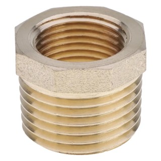 RS PRO Brass Threaded Fitting Straight 1/2In Reducer Bush Male BSP 1/2 in to Female BSP 3/8 in 203-9038