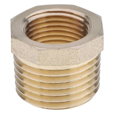 RS PRO Brass Threaded Fitting Straight 1/2In Reducer Bush Male BSP 1/2 in to Female BSP 3/8 in 203-9038