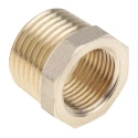 RS PRO Brass Threaded Fitting Straight 1/2In Reducer Bush Male BSP 1/2 in to Female BSP 3/8 in 203-9038