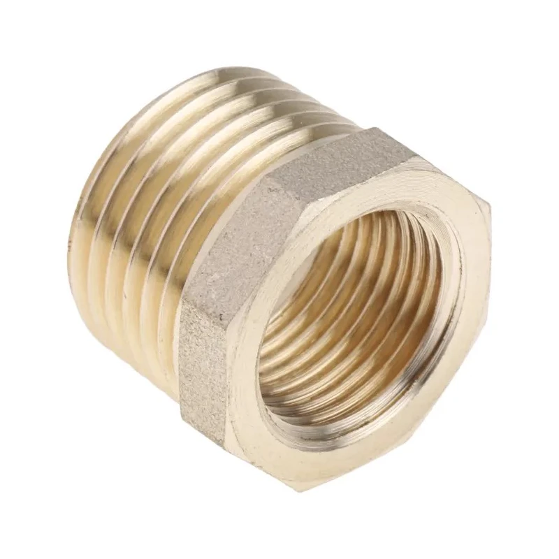 RS PRO Brass Threaded Fitting Straight 1/2In Reducer Bush Male BSP 1/2 in to Female BSP 3/8 in 203-9038