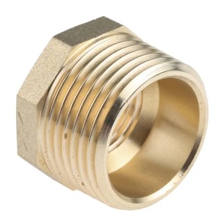 RS PRO Brass Threaded Fitting Straight 1In Male BSP to 1/2 In Female BSP Reducer Bush 203-9044