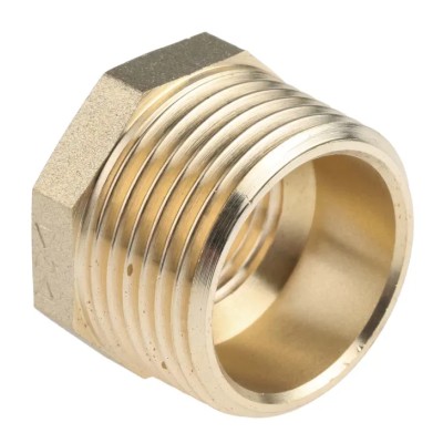 RS PRO Brass Threaded Fitting Straight 1In Male BSP to 1/2 In Female BSP Reducer Bush 203-9044