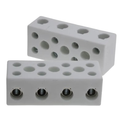 RS PRO CPO Series Non-Fused Terminal Block, 4-Way, 6AWG Wire, 76A Screw, Ceramic, 450V 813-3101