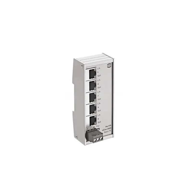HARTING Unmanaged 5 Port Fast Ethernet Switch for DIN Rail Mounting 9-60 VDC Power 24020050010