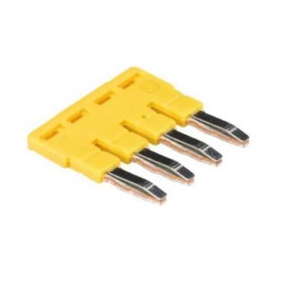 Wieland IVB WKF 4 Series Insulated Yellow Jumper Bar for DIN Rail Terminal Block Type WKF, ATEX Z7.261.1427.0