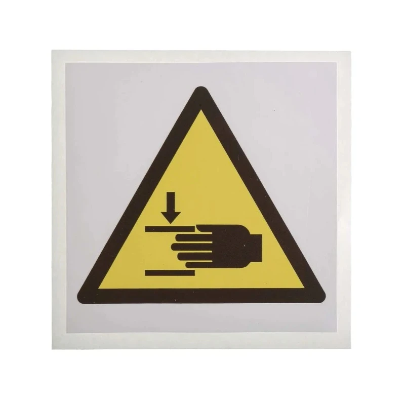 RS PRO Black, Yellow, White Vinyl Safety Label Symbol Crushing of Hands 100 mm x 100 mm 813-4454