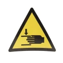 RS PRO Black, Yellow, White Vinyl Safety Label Symbol Crushing of Hands 100 mm x 100 mm 813-4454