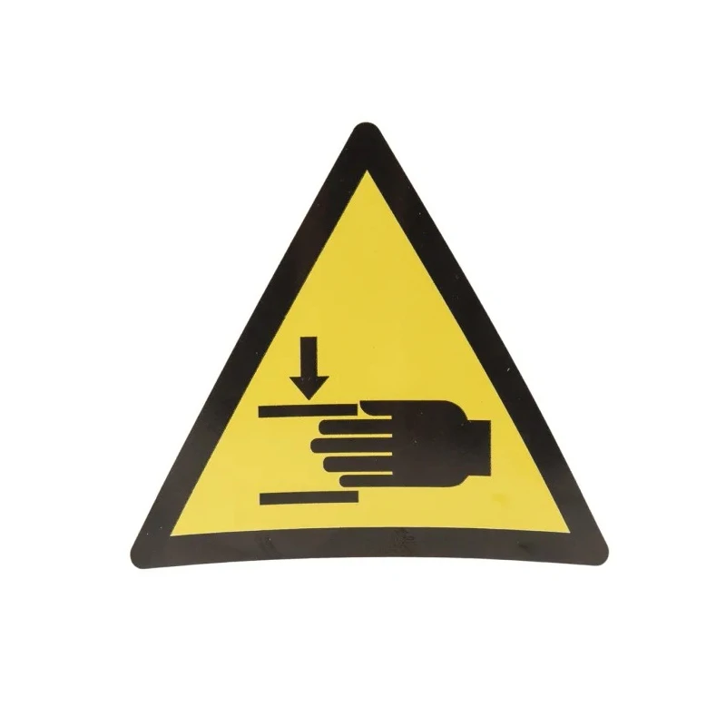 RS PRO Black, Yellow, White Vinyl Safety Label Symbol Crushing of Hands 100 mm x 100 mm 813-4454