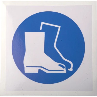 RS PRO Vinyl Mandatory Safety Sign Safety Footwear 100mm x 100mm Self-Adhesive ISO 7010 Compliant 813-4485