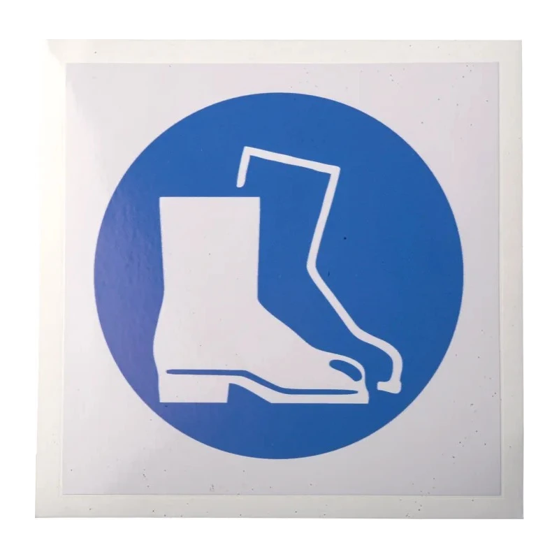 RS PRO Vinyl Mandatory Safety Sign Safety Footwear 100mm x 100mm Self-Adhesive ISO 7010 Compliant 813-4485