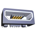 TE Connectivity Right Angle Surface Mount Female 1 Port USB Type B Connector USB 2.0 2173157-3