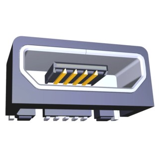 TE Connectivity Right Angle Surface Mount Female 1 Port USB Type B Connector USB 2.0 2173157-3