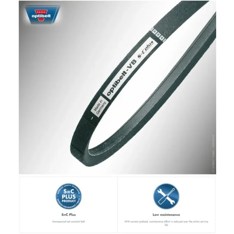 OPTIBELT Wedge Belt, Belt Section A13, Rubber Material, 1280 mm Outside Length, 1250 mm Inside Length 13 X 1250