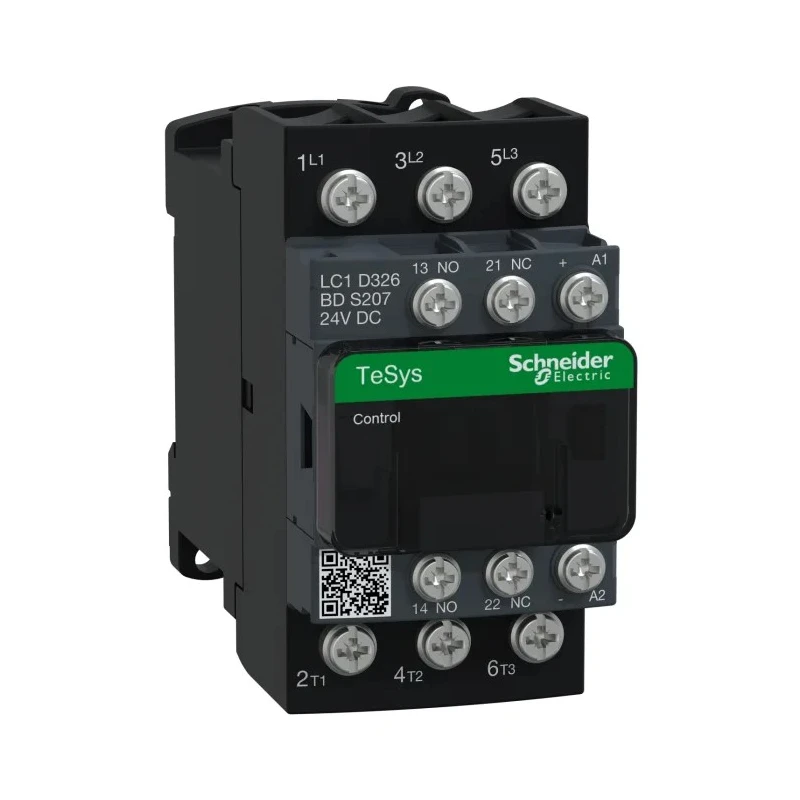 Schneider Electric TeSys D 3-Pole Contactor, 24V dc Coil, 32 A, 18.5 kW, 3 NO, 440V LC1D326BDS207