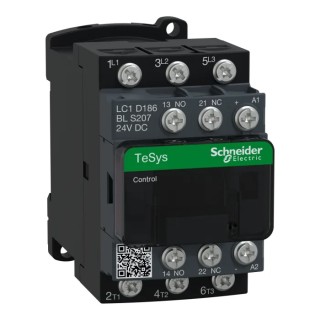 Schneider Electric TeSys D Contactor, 24V DC Coil, 3-Pole, 18A, 10kW, 3 NO, 690V LC1D186BLS207