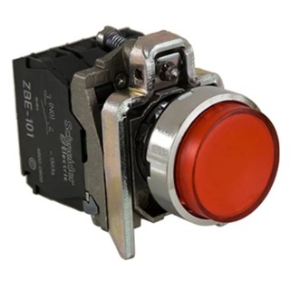 Schneider Electric Harmony XB4 Illuminated Push Button Switch Spring Return Panel Mount 22 mm Cutout SPDT Red LED XB4BW14B5