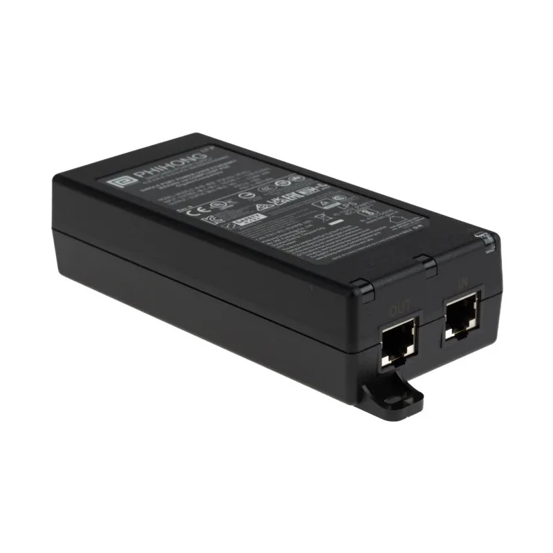 Phihong 1 Port PoE Injector 240V AC Input 30W Power 56V DC Output 536mA POE29U-1AT(PL)D