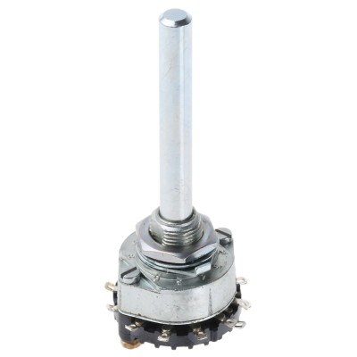 Lorlin 12 Position SPST Rotary Switch Panel Mount Zinc Alloy Housing 1A 250V AC 12V DC RA01A12BSSMS0X