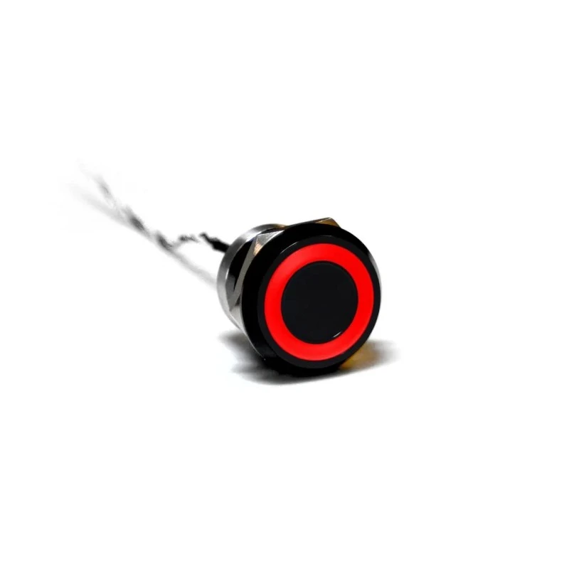 Bulgin Capacitive Switch Latching Normally Open Illuminated Red Green On-Off IP69K IP68 Black Aluminium MC25LOBGR
